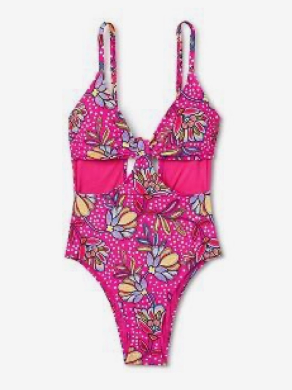 Tabitha Brown x Target Pink Floral Cutout One-Piece Swimsuit NEW Medium
